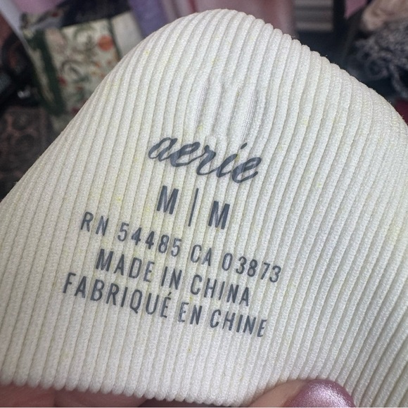 Aerie White and yellow Ribbed Women's Bralette pastel M - Picture 5 of 5